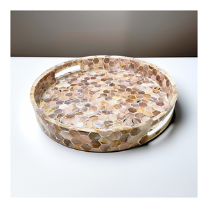 Bandeja con incrustaciones de nácar de Vietnam de alta calidad, bandeja decorativa hecha a mano para servir, respetuosa con el medio ambiente para interiores, SM2044 - Product Image 1