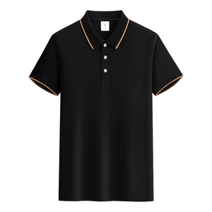 Polo clásico informal con solapa de negocios para hombre, camisa de manga corta transpirable de algodón ajustado de gama alta de media manga - Product Image 3