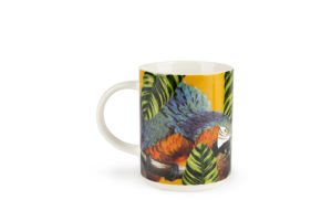 Ensemble de 4 tasses multicolores et à motifs tropicaux, 30 cl, fabriquées en New Bone China par Excélsa - Product Image 3