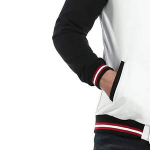 Vestes universitaires en toile coupe-vent en gros pour hommes et femmes avec logo personnalisé, veste de baseball classique de style universitaire, été - Product Image 4