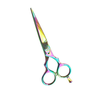 Ciseaux de cheveux de coiffeur en acier inoxydable enduit noir repose-doigt confortable avec outil de coupe de cheveux de beauté à vis fantaisie - Product Image 5