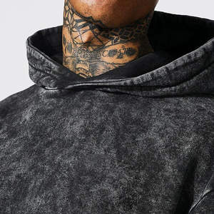 ชุดวอร์มผ้าคอตตอนหนา 400gsm คุณภาพสูง ล้างสีแบบแอซิดวอช มีฮู้ด ผลิตจากโรงงานโดยตรง รับทำโลโก้ตามสั่ง สำหรับผู้ชาย - Product Image 3