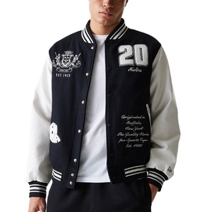 Veste de baseball varsity pour homme en laine avec manches en cuir, broderie chenille personnalisée, vente en gros, manteau décontracté - Product Image 1