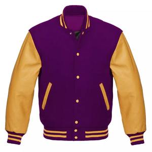 Nouveau design blousons bombardiers universitaires amples patchs en chenille letterman college col montant pour hommes - Product Image 1