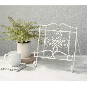 Iron Metal <b>Book</b> Stand Newspaper Stand Organizing <b>Storage</b> Bookshelf <b>for</b> Home & Office Decor Black Coated <b>Book</b> Stand - Product Image 4