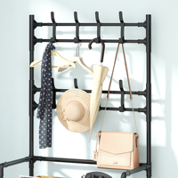 Meilleures ventes en gros 2026 : Étagère de rangement sur pied pliable pour manteaux, vêtements et sacs, et porte-chaussures pour chambre et dortoir, avec cintres et crochets