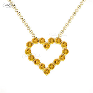 Fournisseur vérifié Collier de mariage à cœur ouvert Collier à breloques en citrine de 2mm de taille ronde Collier à breloques en or 14k Fournisseur en gros de bijoux - Product Image 6