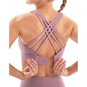 Soutien-gorge de sport tendance pour femme, maintien élevé, sans coutures, logo simple sur le devant, en Spandex/Nylon, fabriqué au Pakistan, nouveau design 2025 - Product Image 4
