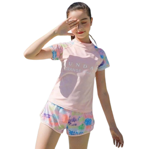 Slip de bain en nylon et spandex pour femmes, 2 pièces, séchage rapide, anti-UV, imperméable, 180g, conception florale personnalisée, OEM/ODM pour adolescents - Product Image 1