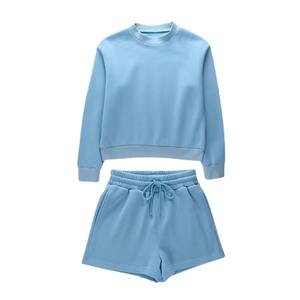 Ensemble sweat-shirt et short en tricot pour femme, tendance, deux pièces, décontracté - Product Image 5