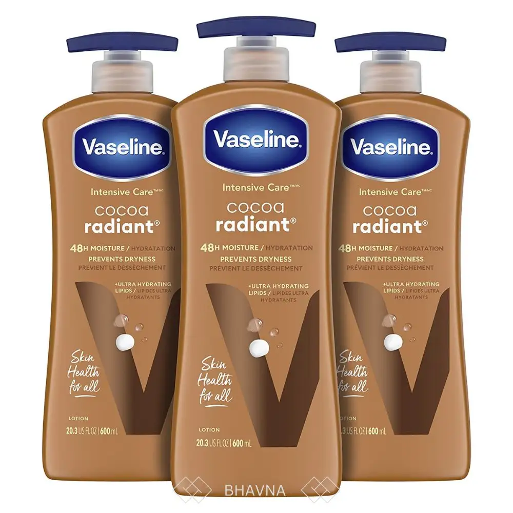 Healthy Glowing Skin Effect Fórmula ligera y cremosa Cuidado personal femenino sin gluten 600ml Vaseline Cocoa Radiant Lotion