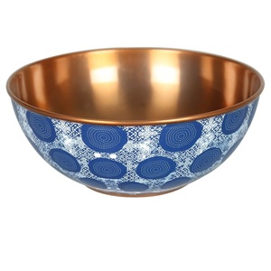 Cuencos de Cobre con Acabado Esmaltado de Diseño Exclusivo, Forma Redondeada, Hechos a Mano, Decorativos para Mesa de Comedor, para Servir Comida, Pasta y Fruta - Product Image 1