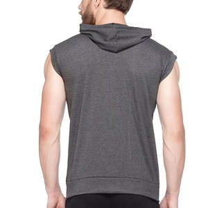 Men's Sleeveless Fleece Sweatshirt Custom Logo Gym Hoodie for Summer Workout Bodybuilding Fashionable Breathable Comfortable - Product Image 5