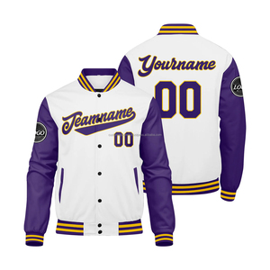Custom <b>Varsity</b> <b>Jacket</b> Embroidered Logo Stand Front Wool Body Windproof Breathable Summer Custom Branded Production - Product Image 1