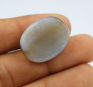 Agate double œil naturelle, cabochon lisse, 26x20x10 mm, coupe ovale, pierre précieuse pour la fabrication de bijoux - Product Image 4