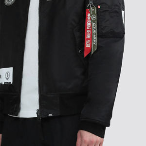 Top vente hommes col montant Bomber veste couleur unie léger hiver saison prix de gros Type de motif lettre Nylon - Product Image 5