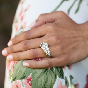 Único moderno Banda ancha 14K oro redondo laboratorio crecido diamante cóctel Anillo Compromiso aniversario fiesta regalo joyería para socio - Product Image 2