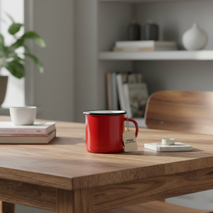 Mug à café en émail métallique personnalisé avec logo en gros, écologique, 250 ml - Product Image 6