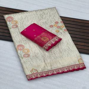 ชุดส่าหรีผ้าไหมลายโดลาสำหรับเจ้าสาวและงานปาร์ตี้ผ้าทอสไตล์ซารีและดีไซน์แบบ meenakari | เนื้อนุ่มไหลลื่น - Product Image 4