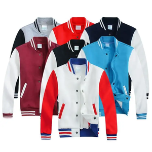 Custom Printing <b>Long</b> Sleeve <b>Men's</b> Baseball <b>Jacket</b> Cheap Rate Winter <b>Jacket</b> Sheep Fur Button Plus Size Option Plain Blank for <b>Men</b> - Product Image 2