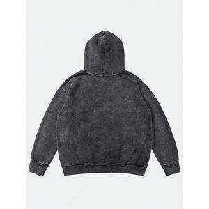 Nueva última moda personalizada de peso pesado lavado con ácido desgastado sin cuerda para Hombre Sudaderas con capucha de gran tamaño Vintage para hombre - Product Image 2