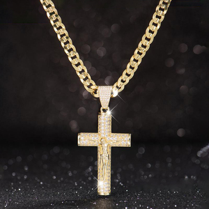 Collar de Cruz de Oro de 18k Vintage con Colgante de Jesús, Joyería de Moda de Circonio Antideslustre Personalizada de Fábrica para Mujer y Hombre - Product Image 1