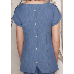 Tunique souple et extensible pour femmes, uniformes de spa et de salon de beauté, blouses médicales imprimées, uniformes de travail personnalisés, vêtements de travail pour infirmières, tunique uniforme - Product Image 5