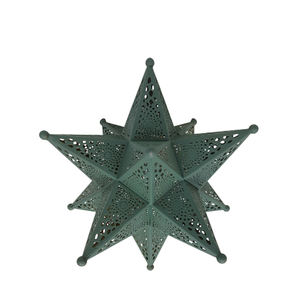 Ensemble de 4 bougeoirs de petite taille en fer antique blanc avec couleur or pour décoration de table de Noël et de mariage - Product Image 2