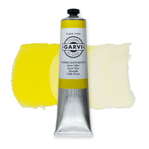 Peinture à l'huile pigmentée de haute qualité GARVI, 200 ml, couleur JAUNE CITRON, peinture fine pour l'art, le bricolage, tube, toile et papier - Product Image 1