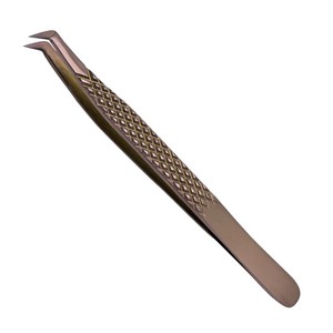 Pointe de précision, acier inoxydable durable, idéal pour l'application de cils Pince à épiler en or rose de haute qualité pour extensions de cils - Product Image 3