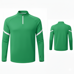 Chaqueta de Hurling con Media Cremallera y Logotipo Personalizado, 100% Poliéster, Jersey GAA, Patrón Sólido, Talla Grande, Tejido de Punto, Antibacteriano - Product Image 1