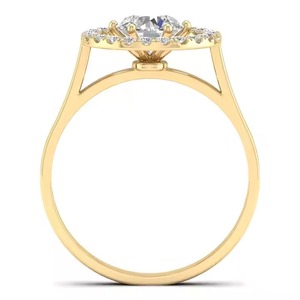 Bijoux fins personnalisés 14K 18K 22K or blanc plaqué rhodium taille ronde 1Ct bagues solitaires en diamant de laboratoire pour les femmes - Product Image 4