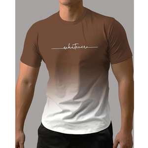Camiseta de verano 2025 para hombre, camiseta de moda cómoda con estampado de patrón de estilo degradado para hombre, ropa grande de secado rápido de manga corta - Product Image 5
