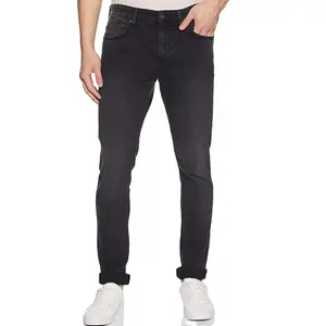 Calça jeans masculina lisa jeans elegante jeans masculino roupa de rua 2024 encaixe lavado fino estiramento pent
