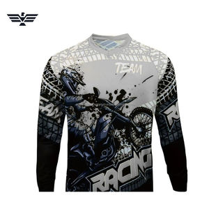 เสื้อเจอร์ซีย์มอเตอร์ครอสสำหรับผู้ชาย ระบายอากาศได้ดี เหมาะสำหรับฤดูร้อน ลายกราฟิกสำหรับแข่งรถ แขนยาว สำหรับขี่มอเตอร์ไซค์วิบาก พร้อมโลโก้ด้านหน้า (ออกแบบลายทีมได้ตามต้องการ) - Product Image 3
