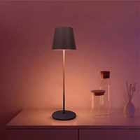Lampe de bureau moderne à LED rechargeable sur batterie, à commande tactile, blanc chaud, intensité variable, pour restaurant, café, chambre à coucher