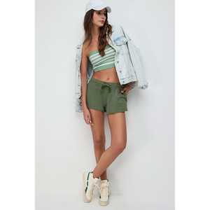 Shorts Casuales de Algodón para Mujer, Cintura Alta, con Lentejuelas y Perlas Decorativas, Talla XS, Shorts Deportivos y de Moda - Product Image 2