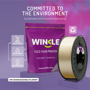 Filament PLA HD WINKLE 2,85 mm 1 kg pour imprimante 3D, tolérance élevée 0,05 mm, compatible lit chauffant 190-230°C, biodégradable, impression facile - Product Image 6