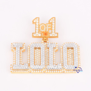 จี้เพชรรูปเม็ดกลมสีขาวทองคำขาว14Kt โตขึ้นออกแบบได้ตามต้องการความใสระดับ VVS - Product Image 1