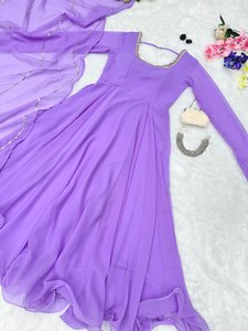 El último vestido de diseñador Pure Georgette Elegance Anarkali de FabZone Indian & Pakistani Clothing - Product Image 4