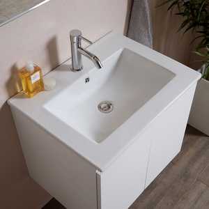 60cm <b>White</b> Wood <b>Wall</b>-Hung <b>Bathroom</b> <b>Cabinet</b> with Mirror Belize Set - Product Image 4