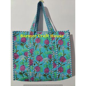Bolso Tote Acolchado Multicolor, Resistente al Agua, con Forro de Algodón, Cierre de Cremallera Hecho a Mano, para Todas las Temporadas - Product Image 3