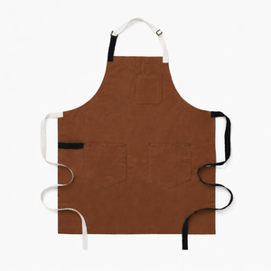Delantal Simple Gris sin Mangas con Tres Bolsillos, de Lona, Lavable a Máquina, Ecológico, para Cocinar y Uso Diario - Product Image 4