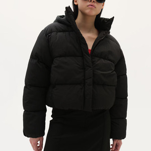 Abrigos de plumón para mujer, chaqueta de plumón de ganso de invierno, abrigo para exteriores para mujer, chaqueta acolchada de plumón de pato de Color negro personalizado con burbujas para mujer - Product Image 1