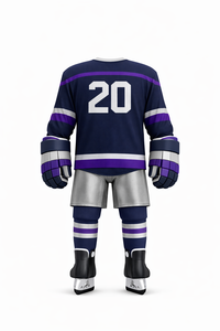 Maillot de hockey sur glace de haute qualité 100% polyester à séchage rapide, logo frontal personnalisé, nom de l'équipe, service OEM, respectueux de l'environnement - Product Image 3