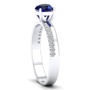 REYES-Anillo de Compromiso de Diamante de Oro Blanco de 14K para Mujer, Joyería Fina de 0,84 Quilates, Zafiro Azul, Precio Al por Mayor - Product Image 3