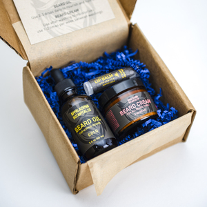 ABCo Gold Combo Soin de la Barbe Écologique : Huile à Barbe aux Herbes (2 Oz) & Crème à Barbe (2 Oz) - Sans Cruauté Animale - Product Image 1