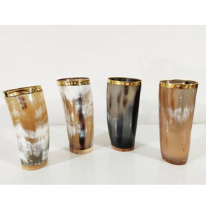 แก้วเขาควายทำมือแบบไวกิ้งทำด้วยมือแก้วบาร์ทรงแตรทำด้วยมือ - Product Image 4