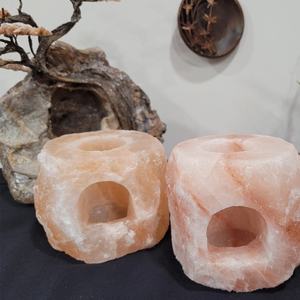 โคมไฟเทียนเกลือหิมาลัยธรรมชาติคุณภาพสูงเชิงเทียนตกแต่งบ้านวันวาเลนไทน์ - Product Image 2