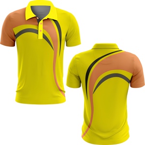 Men's Yellow <b>Orange</b> Print <b>Polo</b> <b>Shirt</b> Short Sleeve Breathable Knitted Casual Style - Product Image 1